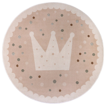 Home Collectie Vloerkleed Kids Crown Rond - Beige