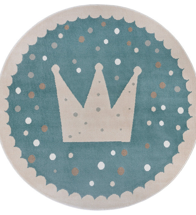 Home Collectie Vloerkleed Kids Crown Rond - Blauw