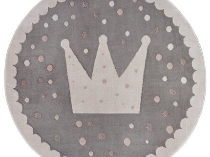 Home Collectie Vloerkleed Kids Crown Rond - Grijs