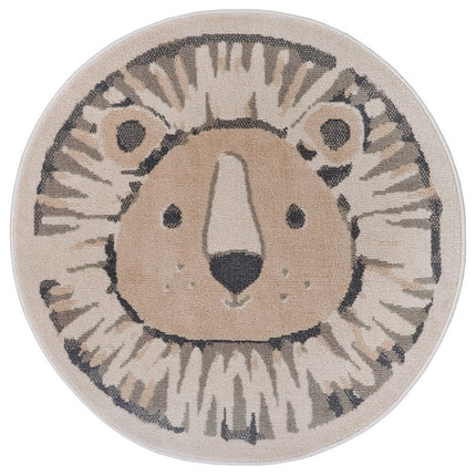 Home Collectie Vloerkleed Kids Little Lion Rond - Beige