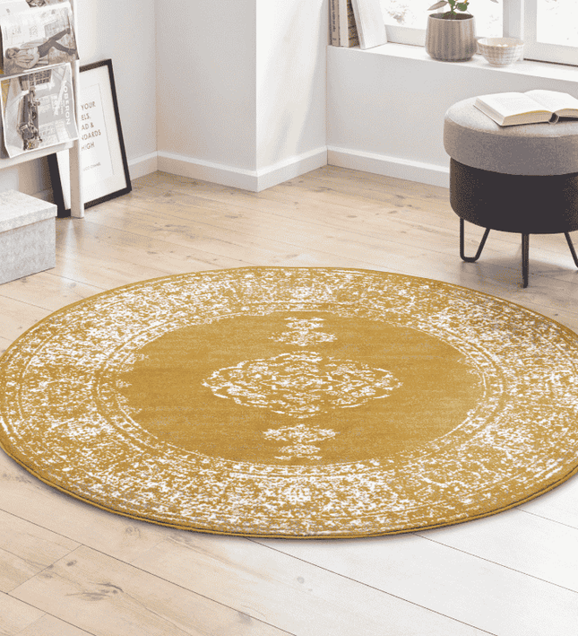 Home Collectie Vloerkleed Méridional Rond - Okergeel