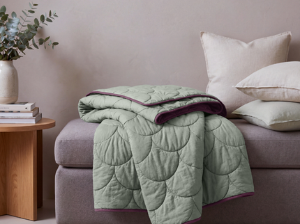 Lazy Zomerdekbed Zonder Overtrek - Double Face - Groen/Rose