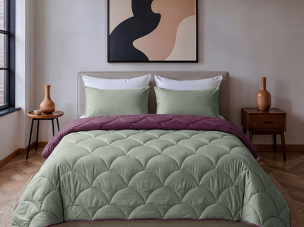 Lazy Zomerdekbed Zonder Overtrek - Double Face - Groen/Rose