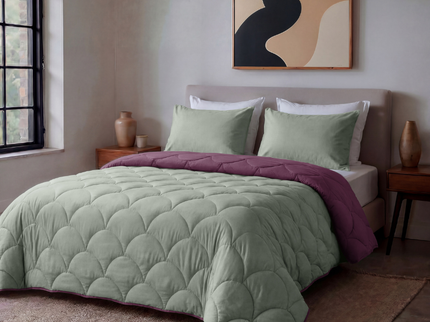 Lazy Zomerdekbed Zonder Overtrek - Double Face - Groen/Rose