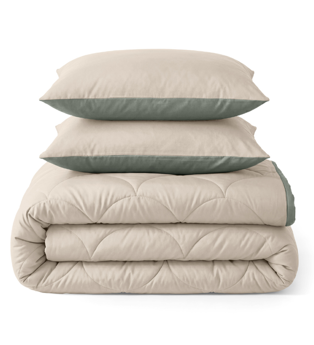 Lazy Zomerdekbed Zonder Overtrek - Taupe/Groen