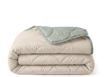 Lazy Zomerdekbed Zonder Overtrek - Double Face - Taupe/Groen