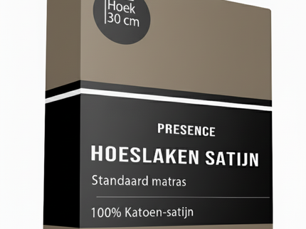 Hoeslaken Katoen Satijn Uni - Taupe