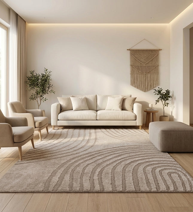 Tapis POSH Shaggy chameau, beige très épais, en peluche, antidérapa Tapis POSH Shaggy chameau, beige très épais, en peluche, antidérapa