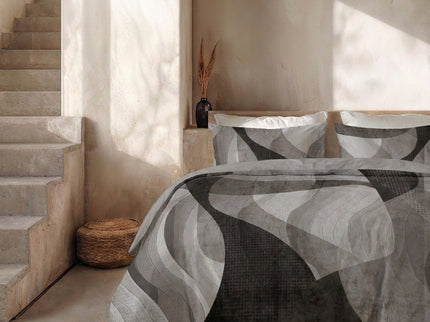 Dekbedovertrek Percale Katoen - Abstract Marble - Grijs