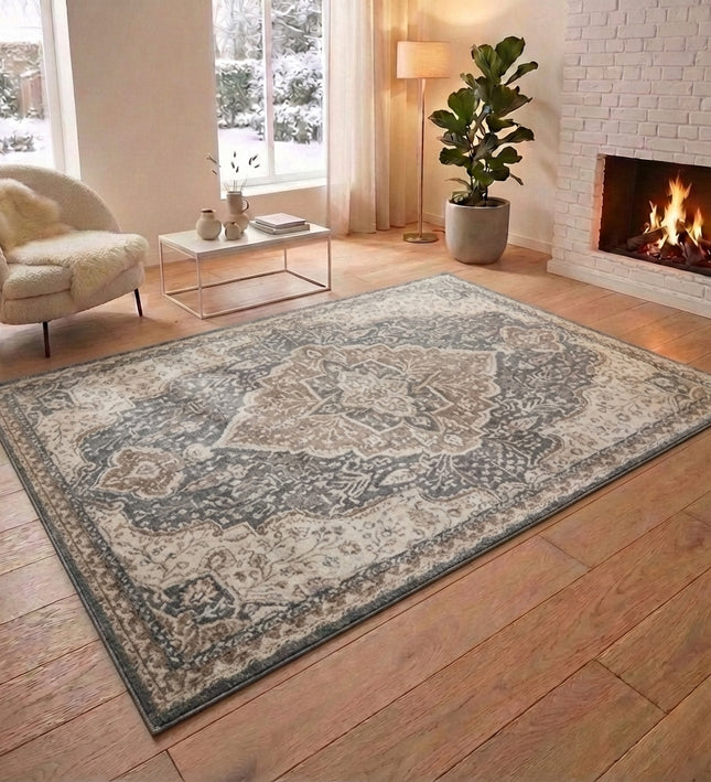 Vloerkleed Vintage Genevieve - Beige/Grijs