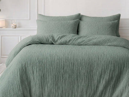 Lazy Dekbed Zonder Overtrek - Katoen Mousseline - Groen