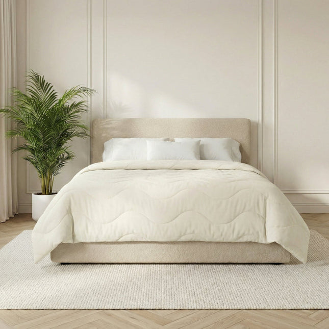 Easy Dekbed Zonder Overtrek Wave Uni - Crème