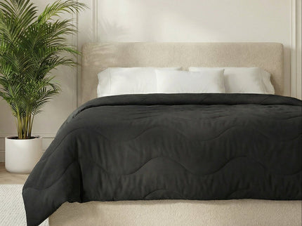 Easy Dekbed Zonder Overtrek Wave Uni - Zwart