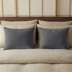 Kussenslopen Percale Katoen: 2-PACK - Antraciet