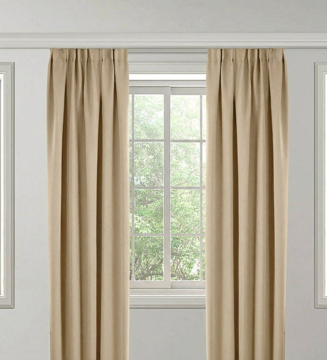 Gordijnen Verduisterend & Isolerend - Haken of Ringen - Beige