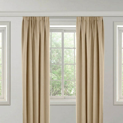 Gordijnen Verduisterend & Isolerend - Haken of Ringen - Beige
