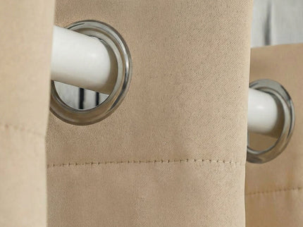 Gordijnen Verduisterend & Isolerend - Haken of Ringen - Beige