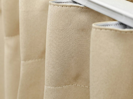 Gordijnen Verduisterend & Isolerend - Haken of Ringen - Beige