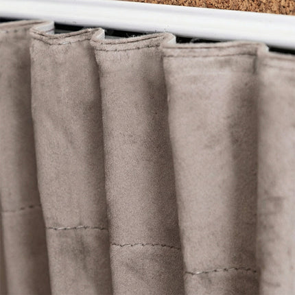 Velvet Gordijnen Verduisterend - Haken - Lichttaupe