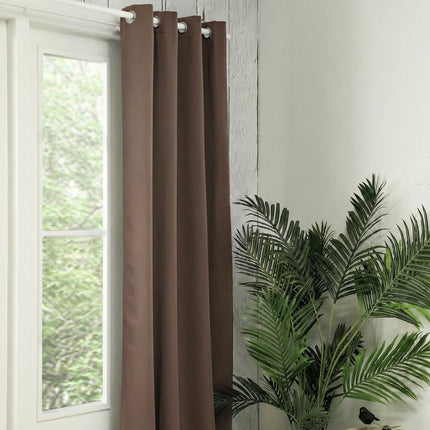 Gordijnen Verduisterend & Isolerend - Haken - Taupe/Bruin