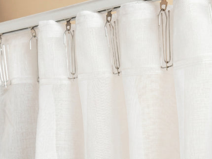 2-PACK: Vitrage Gordijnen - Haken of Ringen - Wit