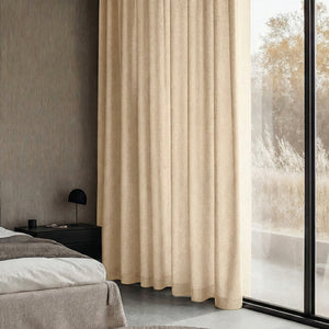 Gordijnen met Linnen Look - Haken of Ringen - Beige