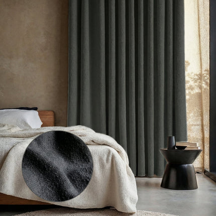 Gordijnen Bouclé - Ringen - Antraciet