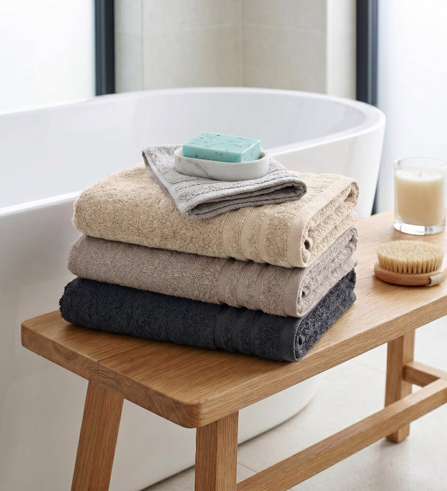 VOORDEEL Badtextielset - Taupe, Creme en Zwart