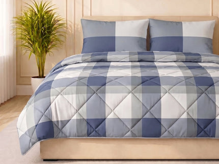Easy Dekbed Zonder Overtrek - Blue Check