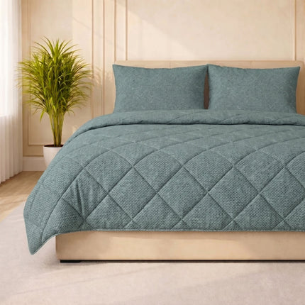 Easy Dekbed Zonder Overtrek Denim - Groen