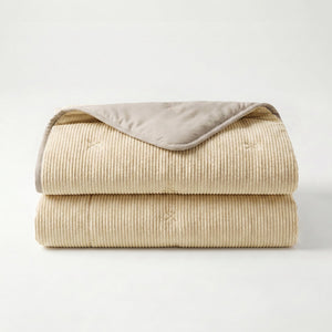 Easy Dekbed Zonder Overtrek Corduroy - Champagne/Taupe