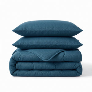Easy Dekbed Zonder Overtrek Jersey Melange - Blauw