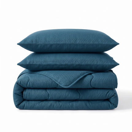 Easy Dekbed Zonder Overtrek Jersey Melange - Blauw