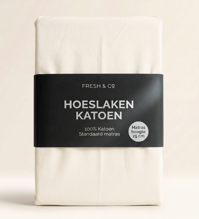 Hoeslaken - Katoen - Crème
