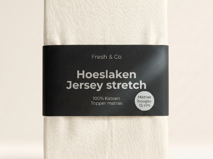 Topper Hoeslaken - Katoen Jersey Stretch - Crème