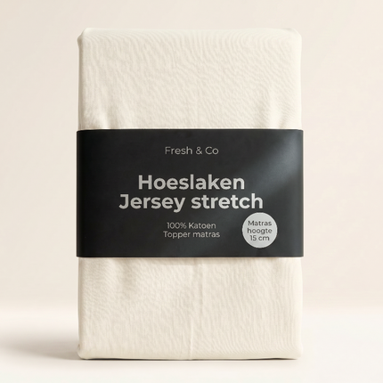 Topper Hoeslaken - Katoen Jersey Stretch - Crème