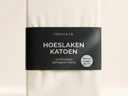 Splittopper Hoeslaken - Katoen - Crème