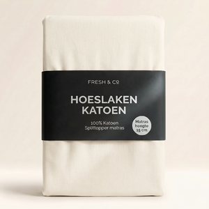 Splittopper Hoeslaken - Katoen - Crème