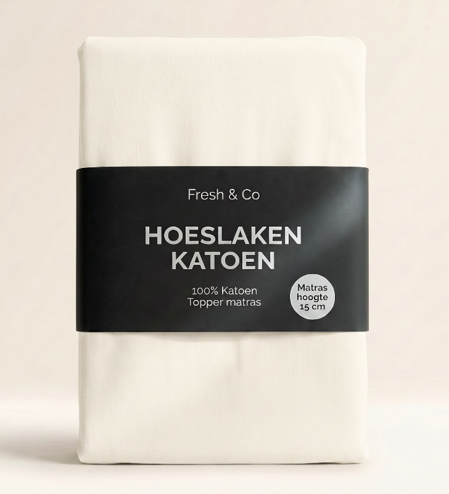 Topper Hoeslaken Verkoelend - Katoen - Crème