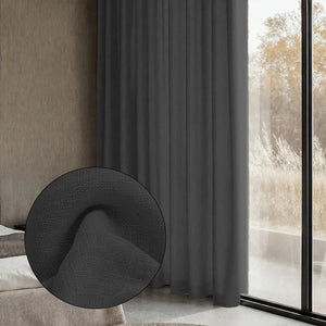 Gordijnen met Linnen Look - Ringen - Antraciet