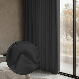 Gordijnen met Linnen Look - Ringen - Zwart