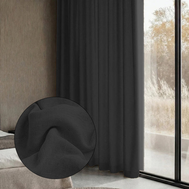 Gordijnen met Linnen Look - Haken - Zwart