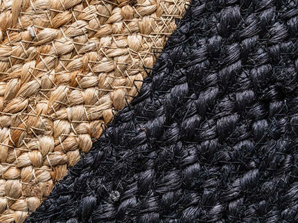 Jute Vloerkleed Edgy - Zwart - ø 130 cm