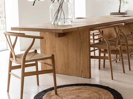 Jute Vloerkleed Edgy - Zwart - ø 130 cm
