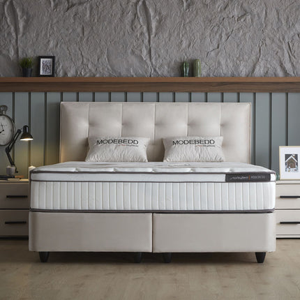 Boxspring met opbergruimte Modebedd - Beige