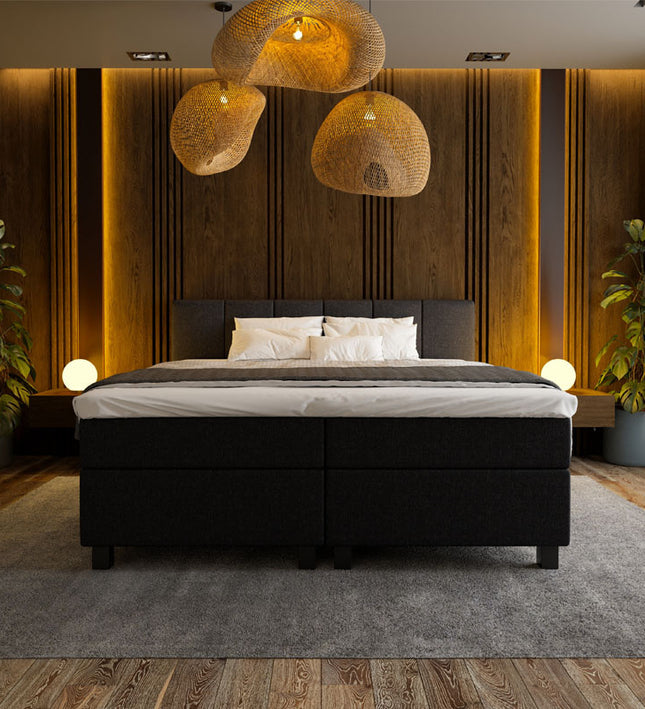Boxspring Hotel Luxury - Wide - Zwart