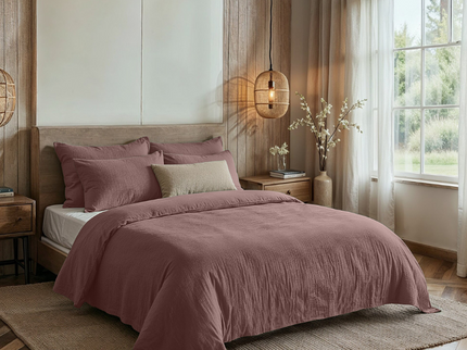 Dekbedovertrek Percale-Katoen - Mousseline - Oud Roze