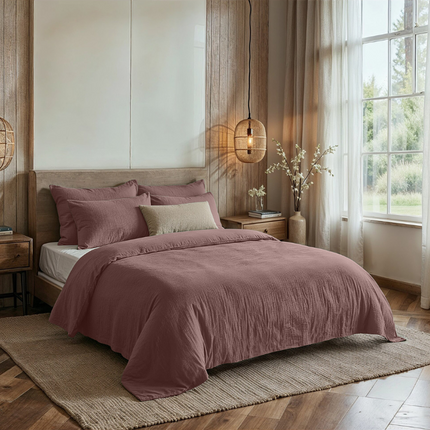 Dekbedovertrek Percale-Katoen - Mousseline - Oud Roze