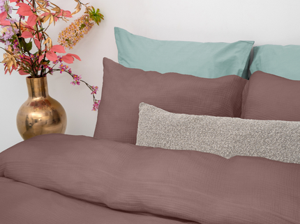 Dekbedovertrek Percale-Katoen - Mousseline - Oud Roze