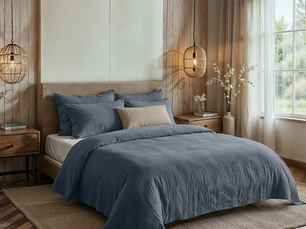 Dekbedovertrek Percale-Katoen - Mousseline - Navy